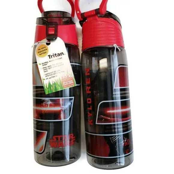Zak Designs Star Wars KYLO REN 25 Oz. Reusable Plastic Water Bottle 2 Piece Set - Picture 4 of 4
